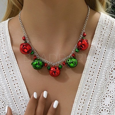 Christmas Bell Alloy Pendant Necklaces & Dangle Earrings & Charm Bracelets Sets WGF39B9-04-1
