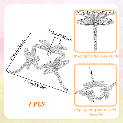 Dragonfly Alloy Crystal Ball Holders DJEW-WH0103-009-1