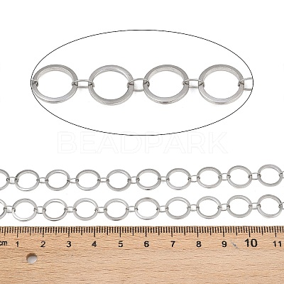 304 Stainless Steel Ring Link Chains CHS-G044-05P-1