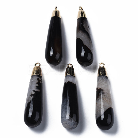 Natural Agate Big Pendants G-Q998-023A-1