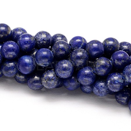 Natural Lapis Lazuli Round Beads Strands X-G-I181-09-4mm-1