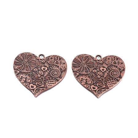 Tibetan Style Alloy Heart Big Pendants PALLOY-J564-14R-AAA-NF-1