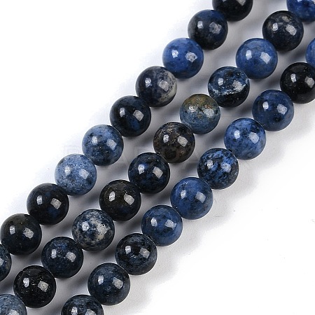 Natural Dumortierite Beads Strands G-G167-A06-6MM-1