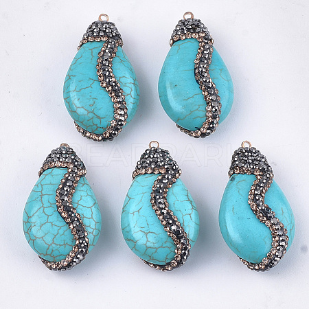 Synthetic Turquoise Pendants RB-T010-04-1