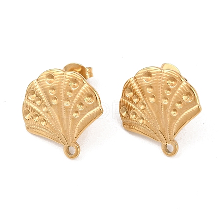 Ion Plating(IP) 304 Stainless Steel Stud Earring Findings STAS-Z175-02G-02-1