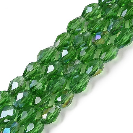 Transparent Electroplate Glass Beads Strands EGLA-N013-T8mm-B14-1
