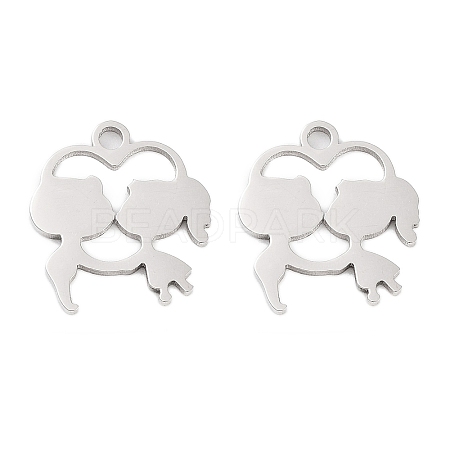 Non-Tarnish 316 Surgical Stainless Steel Charms STAS-C096-09B-P-1