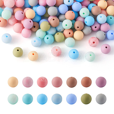 140Pcs 14 Colors Food Grade Eco-Friendly Silicone Beads SIL-TA0001-26-1