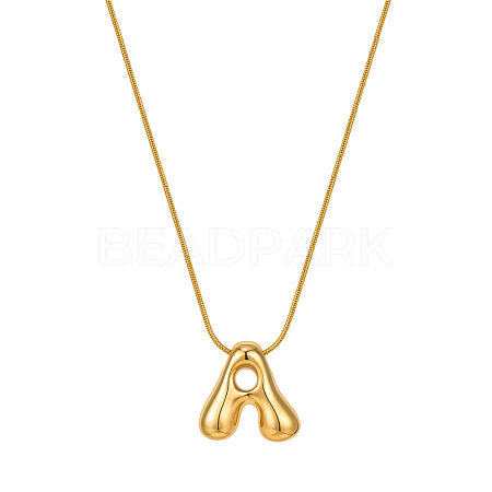 304 Stainless Steel Alphabet Pendant Necklaces for Men and Women GP1122-1-1