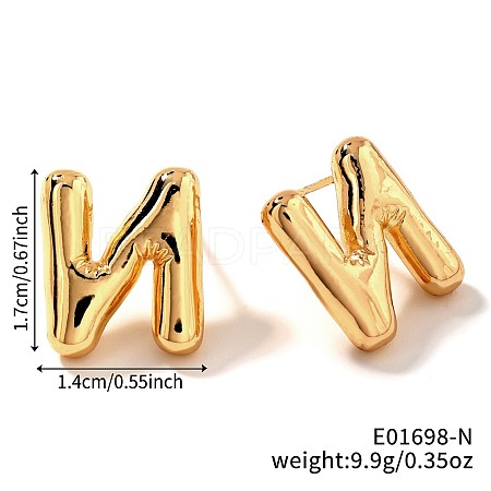 Brass Stud Earrings LS-UV9543-14-1