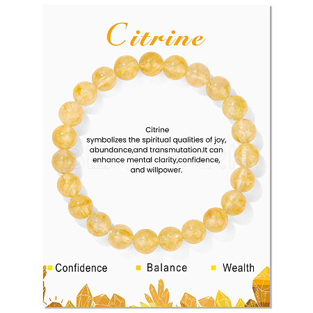 Synthetic Yellow Quartz Beaded Stretch Bracelets PW-WG7FE75-20-1-1