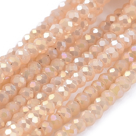 Electroplate Glass Beads Strands GLAA-F079-FR11-1