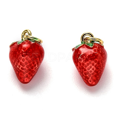 Brass Enamel Charms KK-B028-13G-1