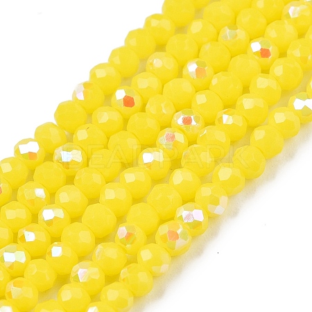 Electroplate Opaque Solid Color Glass Beads Strands EGLA-A044-P1mm-L04-1