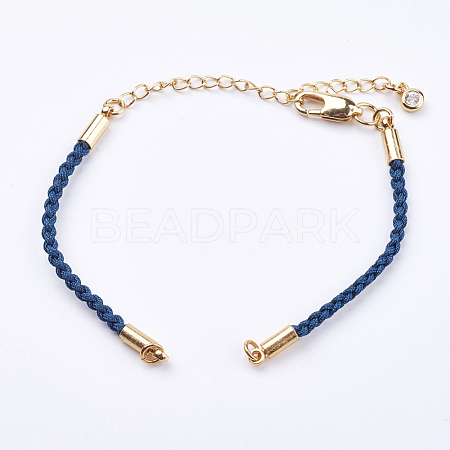 Braided Cotton Cord Bracelet Making MAK-I006-26G-1