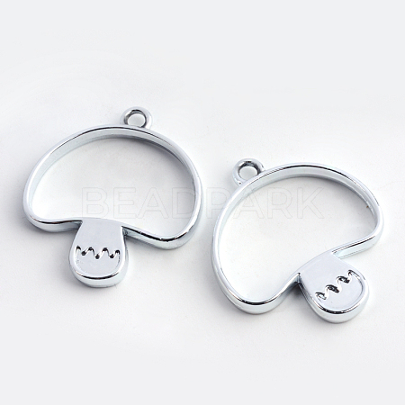 Rack Plating Alloy Open Back Bezel Pendants X-PALLOY-S047-35D-FF-1