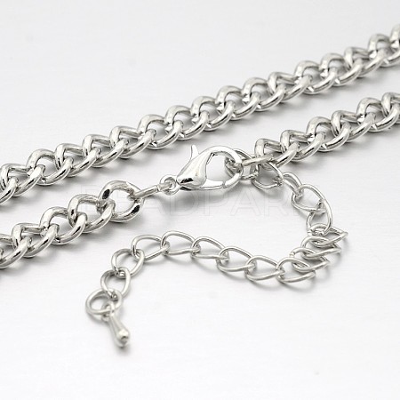 Iron Curb Chain Twisted Chain Necklace Making MAK-J009-09P-1