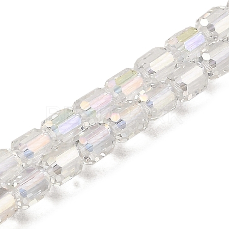Electroplate Transparent Glass Beads Strands GLAA-C029-02A-09-1