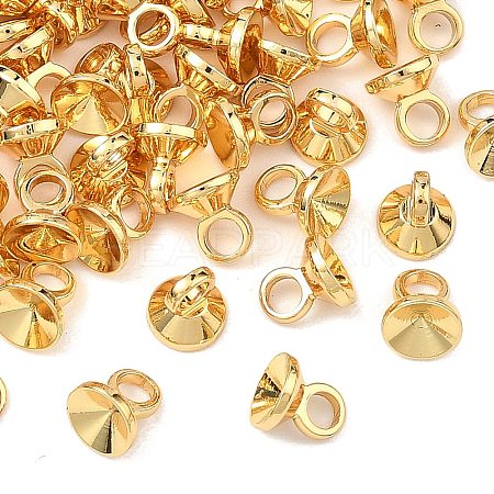 SHEGRACE Brass Bead Cap Bails XGRQ1U791-375G-1