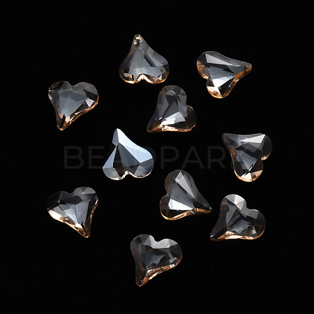 Heart Transparent Glass Cabochons MRMJ-T009-124-1