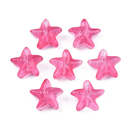 Transparent Spray Painted Glass Beads GLAA-N035-027-C04-1
