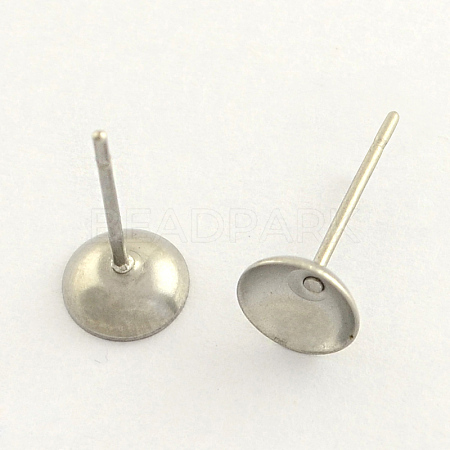 Tarnish Resistant 304 Stainless Steel Post Stud Earring Findings STAS-R063-48-1