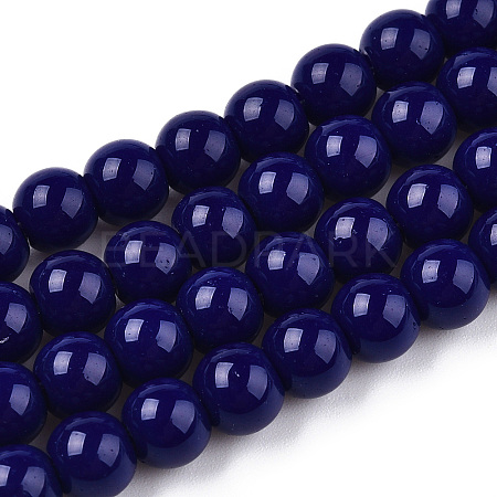 Opaque Solid Color Glass Beads Strands X-GLAA-T032-P6mm-03-1