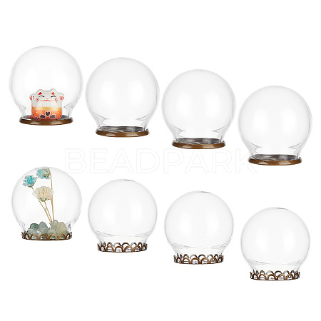   8 Sets 2 Style Glass Dome Cover DJEW-PH0001-28-1
