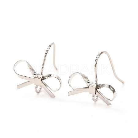 Bowknot Shape Brass Earring Hooks LS-KK-K256-01P-1