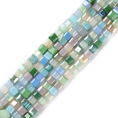 Electroplate Glass Beads Strands GLAA-P056-02B-1