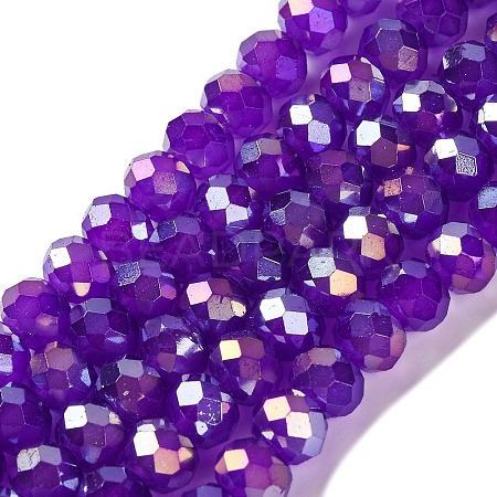 Baking Electroplate Glass Beads Strands DGLA-A039-J6MM-B05-1
