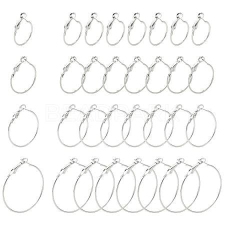 32Pcs 4 Styles Iron Huggie Hoop Earring Findings IFIN-FS0001-49B-1