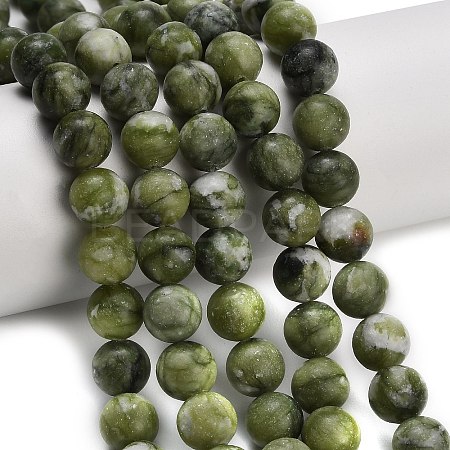 Natural Chinese Jade Southern Jade Beads Strands G-P626-10mm-01B-1