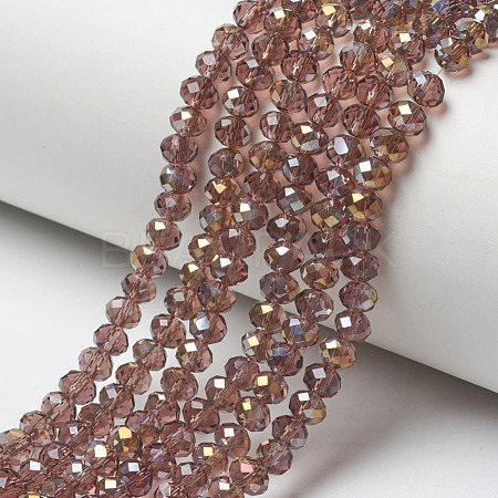 Electroplate Transparent Glass Beads Strands EGLA-A034-T6mm-H16-1