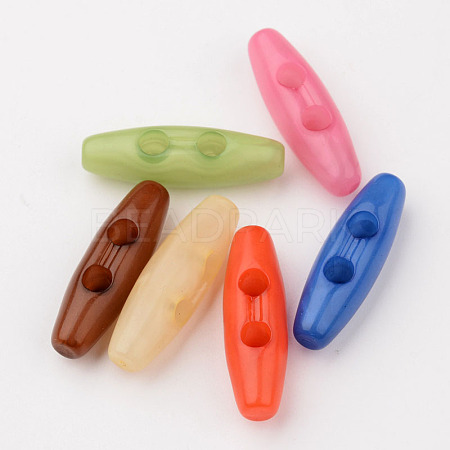 2-Hole Resin Toggle Buttons BUTT-L006-M-1