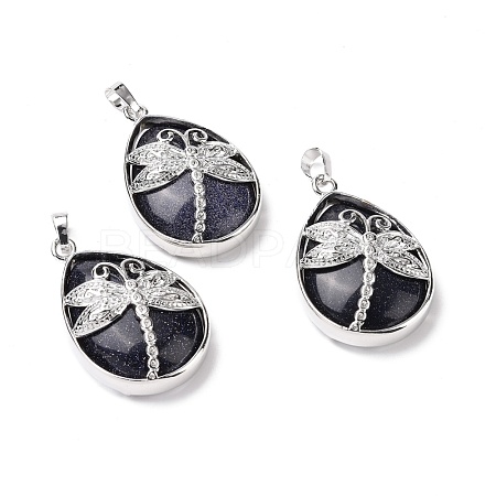Synthetic Blue Goldstone Pendants G-G900-01P-11-1