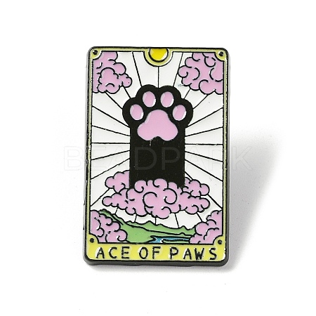Ace of Paws Tarot Card with Cat Enamel Pins JEWB-G027-01A-1