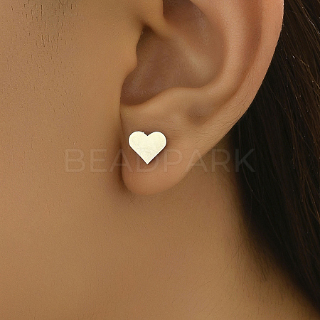 Fashionable Heart-shaped Matte Silver Earrings for Minimalist Style RO2287-1