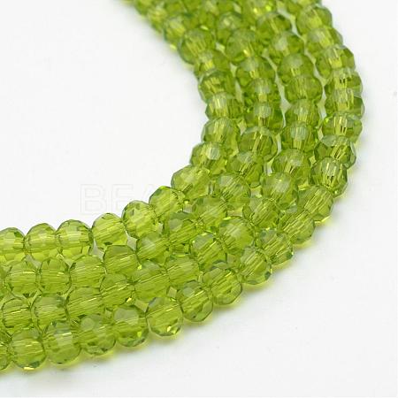 Transparent Glass Bead Strands GLAA-R166-4mm-01E-1