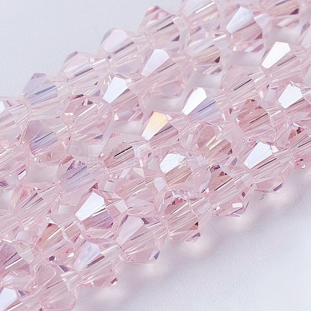 Transparent Electroplate Glass Beads Strands EGLA-A039-T3mm-B26-1