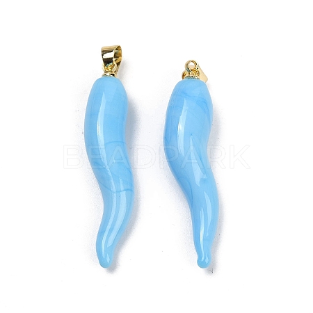 Handmade Lampwork with Brass Pendants KK-Q095-02A-05-1