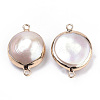 Plated Natural Baroque Pearl Keshi Pearl Links connectors PEAR-S012-04G-2