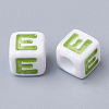 Large Hole Colorful Acrylic Letter European Beads X-SACR-Q104-02-2
