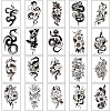 20Pcs 20 Styles Removable Temporary Water Proof Tattoos Paper Stickers DIY-CP0012-48C-1