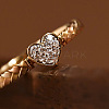 Heart 925 Sterling Silver Micro Pave Clear Cubic Zirconia Finger Rings FS-WGC3F33-01-3