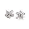 SHEGRACE Brass Pave Clear Cubic Zirconia Connector Charms XGRQ7H576-954P-2