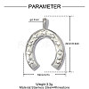 304 Stainless Steel with Crystal Rhinestone Pendants RB-OY001-54P-2