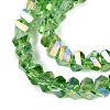 Electroplate Transparent Glass Beads Strands EGLA-Q139-01A-A19-3