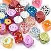 30Pcs 3 Styles UV Plating Transparent Acrylic Beads OACR-FS0002-60-2