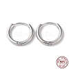 Anti-Tarnish Rhodium Plated 925 Sterling Silver Huggie Hoop Earrings STER-D016-03B-P-1